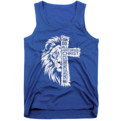 Lion Of Judah And Cross With Philippians 413 Tank Top