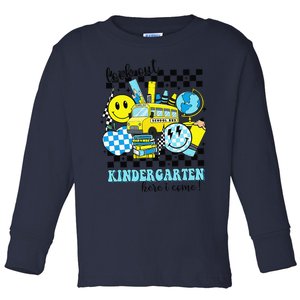 Look Out Kindergarten Here I Come Back To School Gift Toddler Long Sleeve Shirt