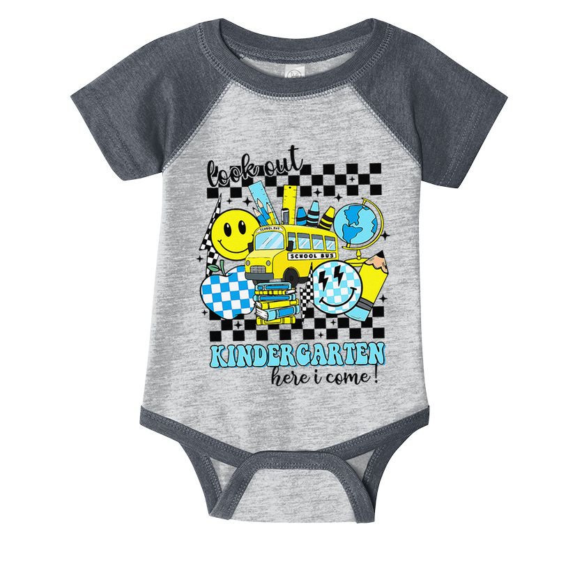 Look Out Kindergarten Here I Come Back To School Gift Infant Baby Jersey Bodysuit