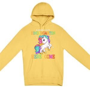 Look Out Kindergarten Here I Come Unicorn Back To School Premium Pullover Hoodie