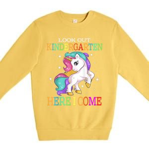 Look Out Kindergarten Here I Come Unicorn Back To School Premium Crewneck Sweatshirt