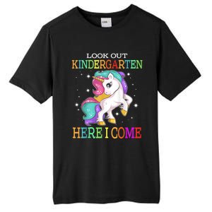 Look Out Kindergarten Here I Come Unicorn Back To School Tall Fusion ChromaSoft Performance T-Shirt