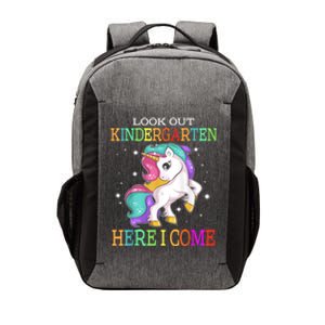 Look Out Kindergarten Here I Come Unicorn Back To School Vector Backpack