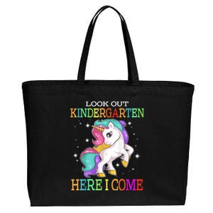 Look Out Kindergarten Here I Come Unicorn Back To School Cotton Canvas Jumbo Tote