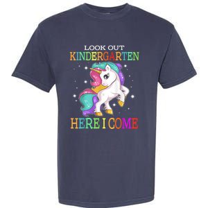 Look Out Kindergarten Here I Come Unicorn Back To School Garment-Dyed Heavyweight T-Shirt