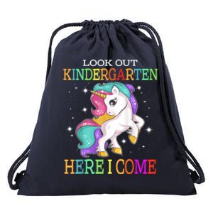 Look Out Kindergarten Here I Come Unicorn Back To School Drawstring Bag