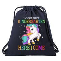 Look Out Kindergarten Here I Come Unicorn Back To School Drawstring Bag