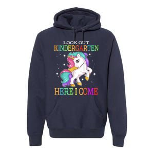 Look Out Kindergarten Here I Come Unicorn Back To School Premium Hoodie