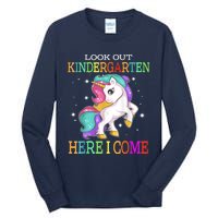 Look Out Kindergarten Here I Come Unicorn Back To School Tall Long Sleeve T-Shirt