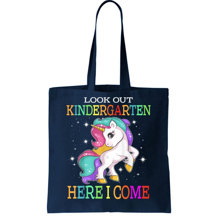 Look Out Kindergarten Here I Come Unicorn Back To School Tote Bag