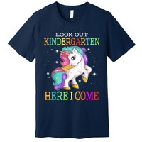 Look Out Kindergarten Here I Come Unicorn Back To School Premium T-Shirt