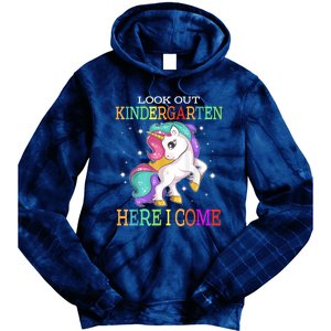 Look Out Kindergarten Here I Come Unicorn Back To School Tie Dye Hoodie