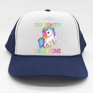 Look Out Kindergarten Here I Come Unicorn Back To School Trucker Hat