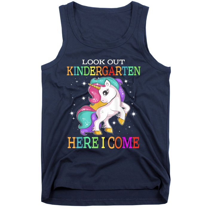 Look Out Kindergarten Here I Come Unicorn Back To School Tank Top