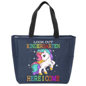 Look Out Kindergarten Here I Come Unicorn Back To School Zip Tote Bag