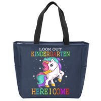 Look Out Kindergarten Here I Come Unicorn Back To School Zip Tote Bag