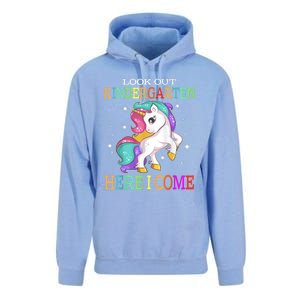 Look Out Kindergarten Here I Come Unicorn Back To School Unisex Surf Hoodie