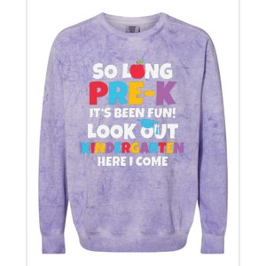 Look Out Kindergarten PreK Graduate Preschool Graduation Colorblast Crewneck Sweatshirt