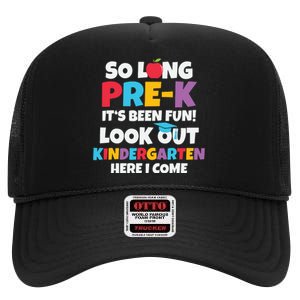 Look Out Kindergarten PreK Graduate Preschool Graduation High Crown Mesh Back Trucker Hat