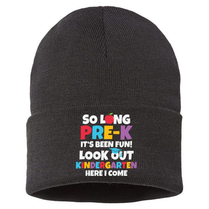 Look Out Kindergarten PreK Graduate Preschool Graduation Sustainable Knit Beanie