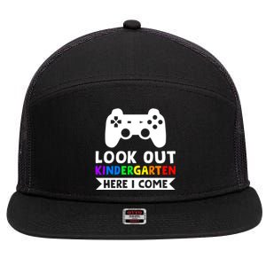 Look Out Kindergarten Here I Come Kindergartens Gift 7 Panel Mesh Trucker Snapback Hat