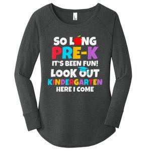 Look Out Kindergarten PreK Graduate Preschool Graduation Women's Perfect Tri Tunic Long Sleeve Shirt