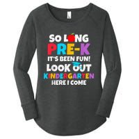 Look Out Kindergarten PreK Graduate Preschool Graduation Women's Perfect Tri Tunic Long Sleeve Shirt