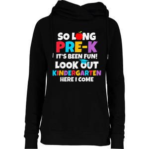 Look Out Kindergarten PreK Graduate Preschool Graduation Womens Funnel Neck Pullover Hood