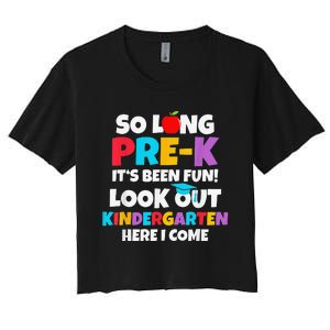 Look Out Kindergarten PreK Graduate Preschool Graduation Women's Crop Top Tee