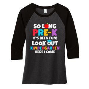 Look Out Kindergarten PreK Graduate Preschool Graduation Women's Tri-Blend 3/4-Sleeve Raglan Shirt