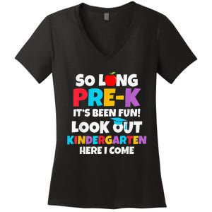 Look Out Kindergarten PreK Graduate Preschool Graduation Women's V-Neck T-Shirt