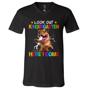 Look Out Kindergarten Here I Come Back To School V-Neck T-Shirt