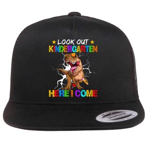 Look Out Kindergarten Here I Come Back To School Flat Bill Trucker Hat