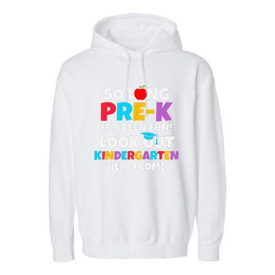 Look Out Kindergarten Prek Graduate Preschool Graduation Garment-Dyed Fleece Hoodie