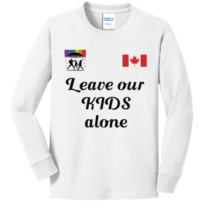 Leave Our Kids Alone Canadia Kids Long Sleeve Shirt