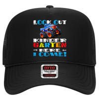 Look Out Kindergarten Here I Come Funny Monster Truck High Crown Mesh Back Trucker Hat