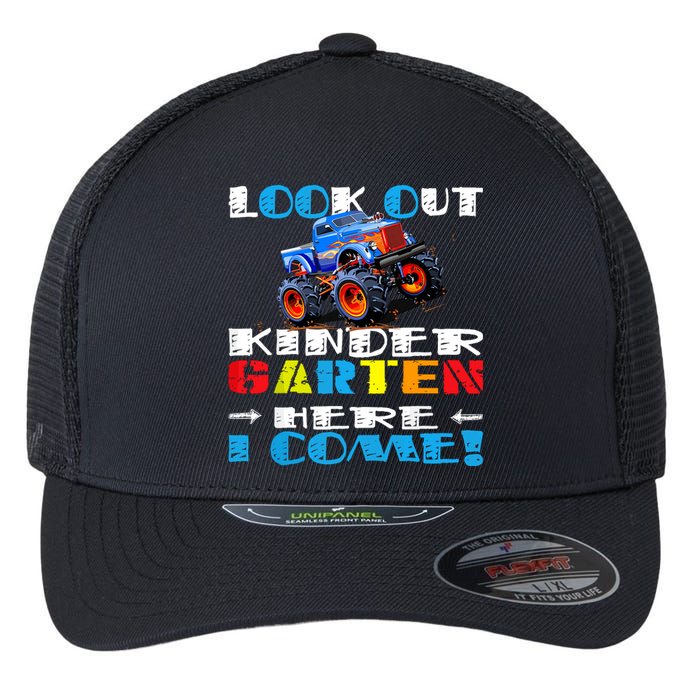 Look Out Kindergarten Here I Come Funny Monster Truck Flexfit Unipanel Trucker Cap