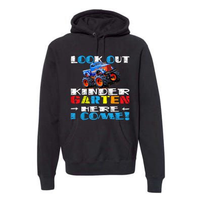 Look Out Kindergarten Here I Come Funny Monster Truck Premium Hoodie