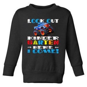 Look Out Kindergarten Here I Come Funny Monster Truck Toddler Sweatshirt