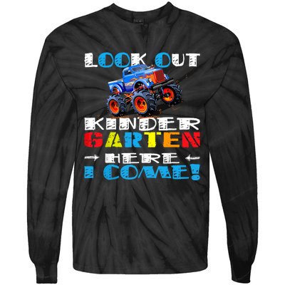 Look Out Kindergarten Here I Come Funny Monster Truck Tie-Dye Long Sleeve Shirt