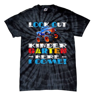 Look Out Kindergarten Here I Come Funny Monster Truck Tie-Dye T-Shirt