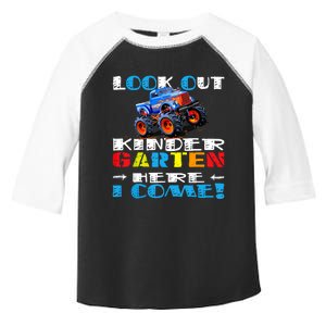 Look Out Kindergarten Here I Come Funny Monster Truck Toddler Fine Jersey T-Shirt