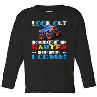 Look Out Kindergarten Here I Come Funny Monster Truck Toddler Long Sleeve Shirt