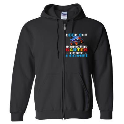 Look Out Kindergarten Here I Come Funny Monster Truck Full Zip Hoodie