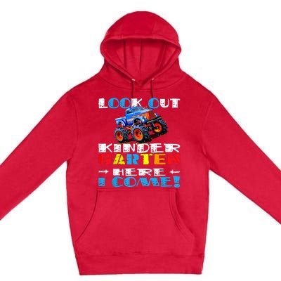 Look Out Kindergarten Here I Come Funny Monster Truck Premium Pullover Hoodie