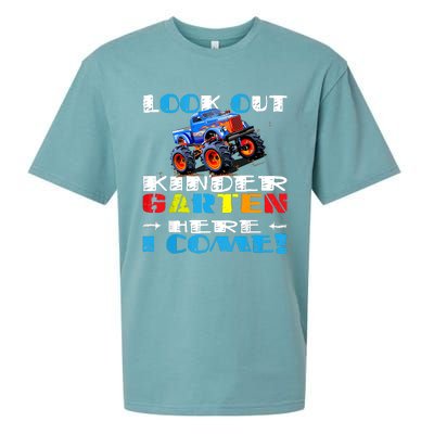 Look Out Kindergarten Here I Come Funny Monster Truck Sueded Cloud Jersey T-Shirt