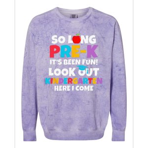 Look Out Kindergarten PreK Graduate Preschool Graduation Colorblast Crewneck Sweatshirt