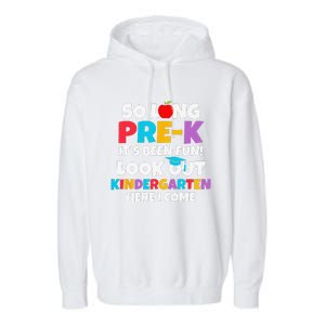 Look Out Kindergarten PreK Graduate Preschool Graduation Garment-Dyed Fleece Hoodie