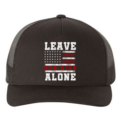 Leave Our Kids Alone Vintage USA Flag Tee Yupoong Adult 5-Panel Trucker Hat