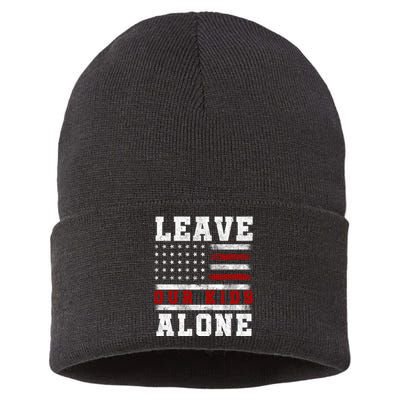 Leave Our Kids Alone Vintage USA Flag Tee Sustainable Knit Beanie